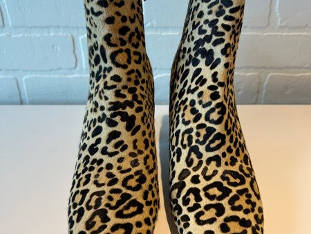 Boots Ankle Heels By Halogen In Animal Print, Size: 8 For Sale