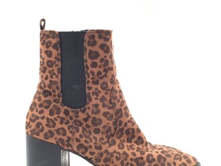 Boots Ankle Heels By Express In Animal Print, Size: 8 Supply