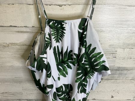 Swimsuit By Clothes Mentor In Green & White, Size: 2x For Cheap