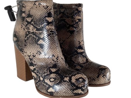 Boots Ankle Heels By Elle In Snakeskin Print, Size: 8.5 Cheap